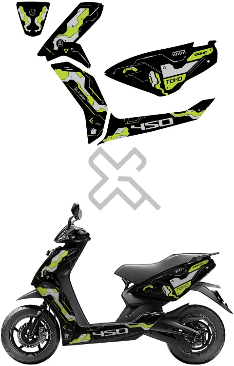 DOHC Edition Full Body Sticker Compatible with Ather 450X/450S | Made In Premium Matte Vinyl With FPF (Fade Protection Film), Waterproof, Precut Sticker, Pack Of 1 Compatible with Both Side